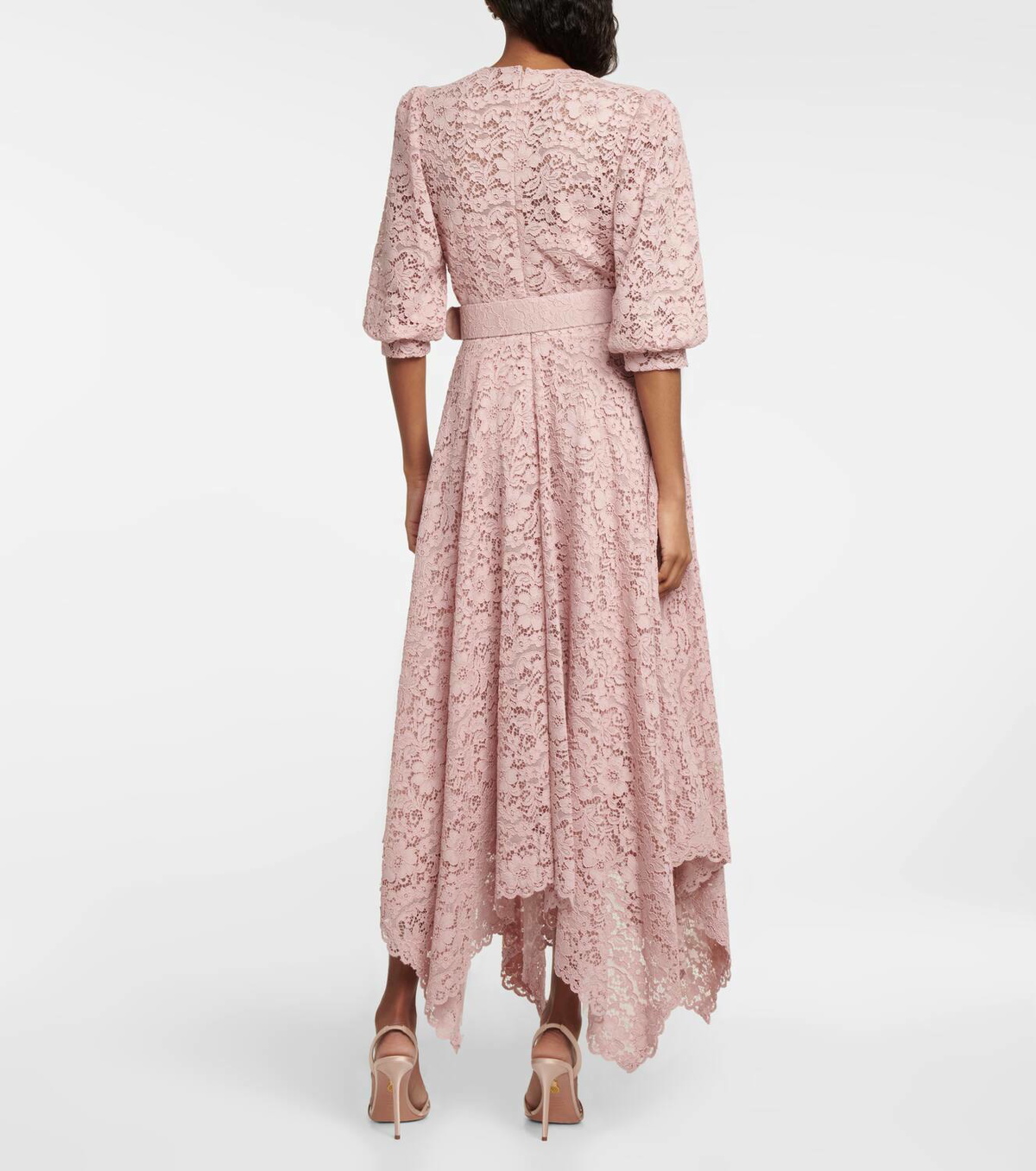 Abito Midi Kensie In Pizzo Floreale Asimmetrico – Vestito Elegante Donna, Perfetto Per Ufficio O Cena, Misto Tessuto