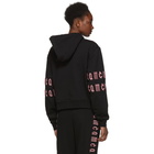 McQ Alexander McQueen Black Cropped Repeat Logo Hoodie