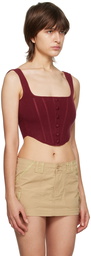 Danielle Guizio Burgundy Paneled Corset