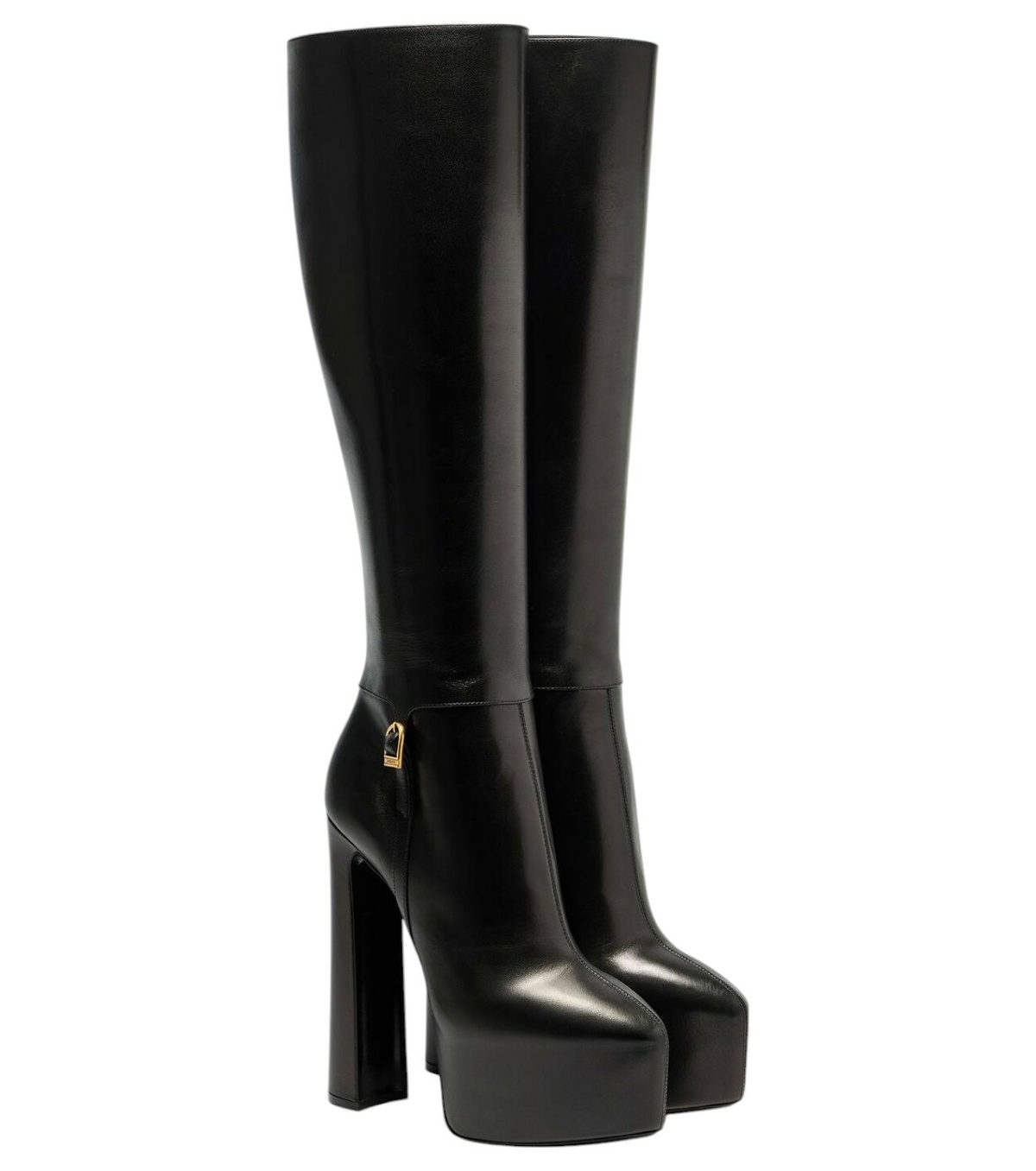 【関税&送料込】Saint Laurent Black Leather Julia 70 Boots Saint Laurent Julia leather knee-high boots Saint Laurent