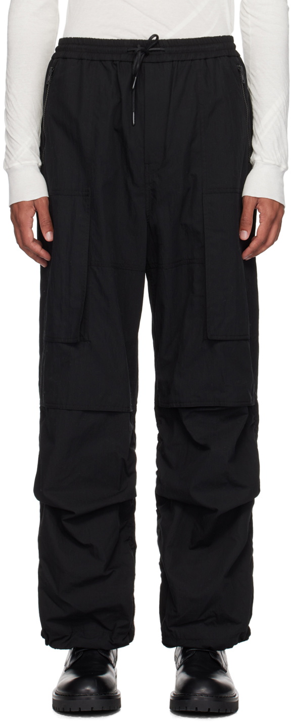 Juun.J Black Puckered Cargo Pants