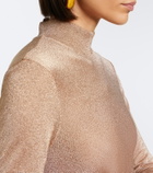 Christopher Esber Embellished draped jersey lamé gown