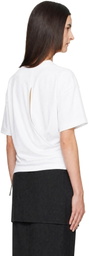 St. Agni White Cotton Jersey Split Back Top