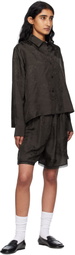 Cordera Brown Jacquard Lace Shorts