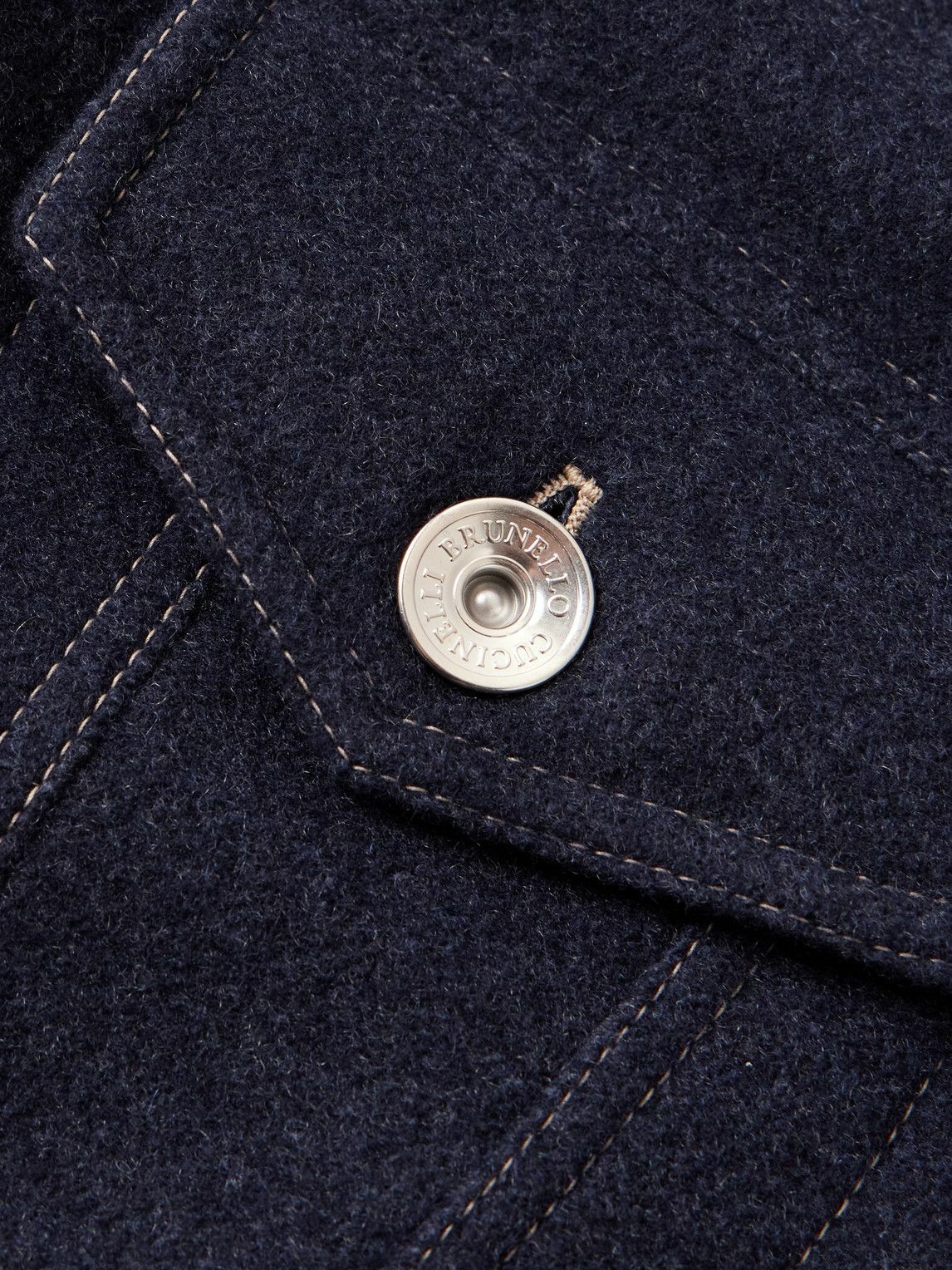 Brunello Cucinelli - Padded Cashmere Trucker Jacket - Blue