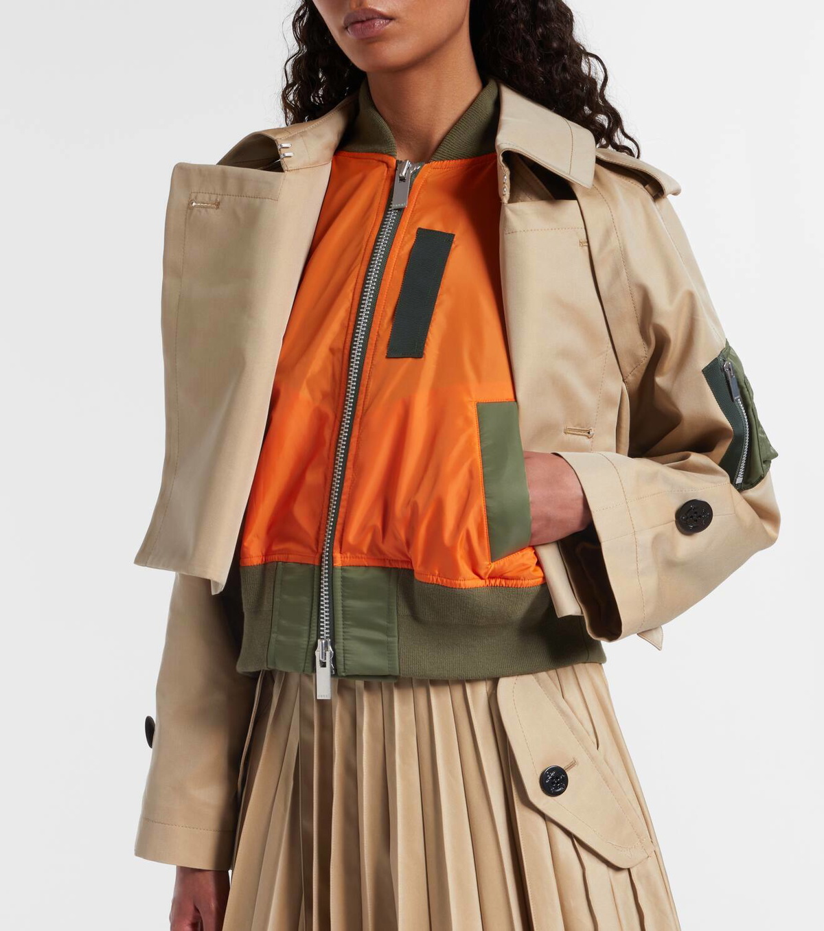 Sacai Cotton-blend gabardine and twill jacket Sacai