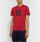 Fendi - Slim-Fit Logo-Appliquéd Cotton-Jersey T-Shirt - Red