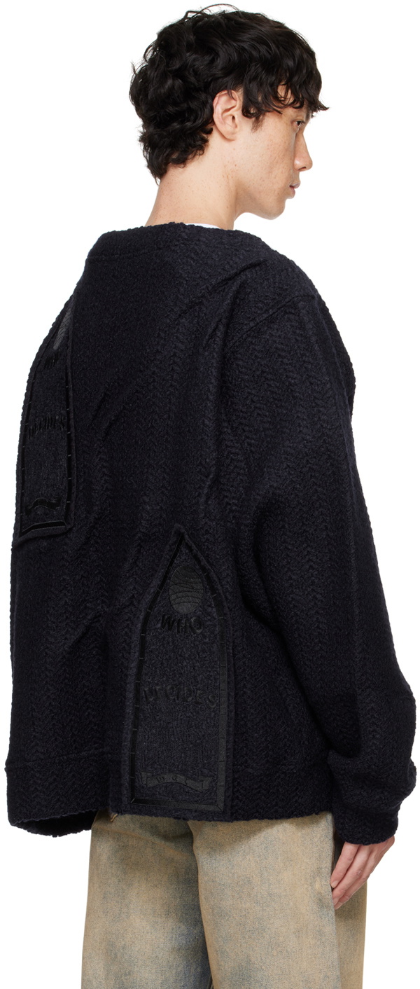 Who Decides War Navy Gathered Collegiate Sweater