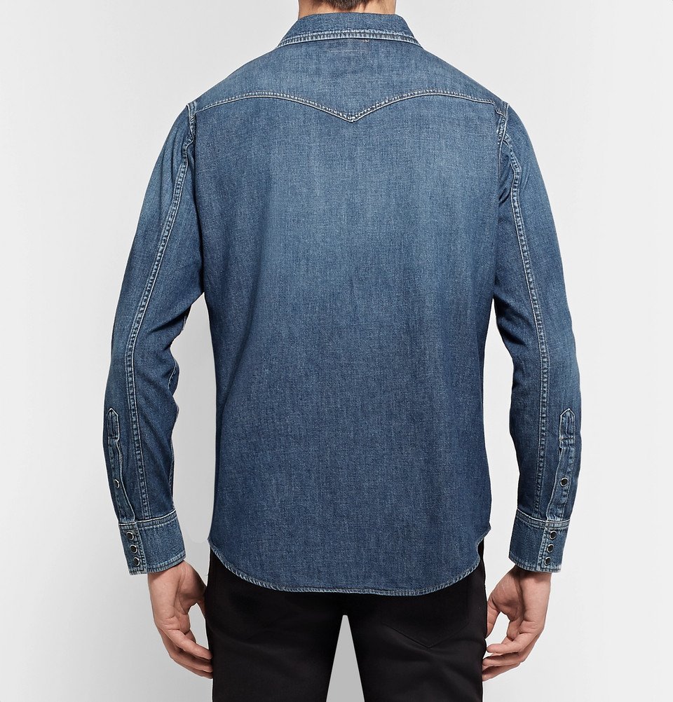Saint Laurent - Slim-Fit Denim Western Shirt - Men - Blue Saint