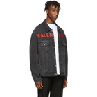 Balenciaga Black Denim Chest Logo Jacket