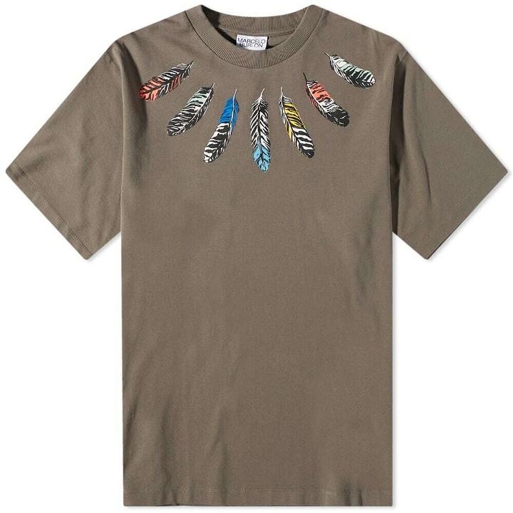 Photo: Marcelo Burlon Men's Collar Feathers Oversized T-Shirt in Army