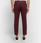 Alexander McQueen - Slim-Fit Cropped Wool-Twill Trousers - Men - Burgundy