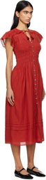 SEA NY Red Nomi S/S Midi Dress