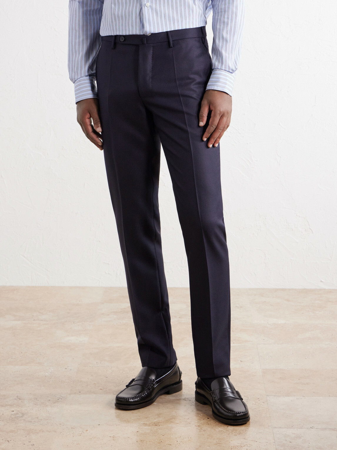 Slowear - Incotex Straight-Leg Wool-Canvas Trousers - Blue