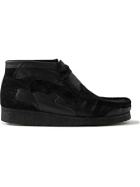 Clarks Originals - Wallabee Patchworked Leather and Suede Desert Boots - Black