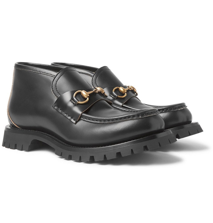 Photo: Gucci - Django Horsebit Leather Loafers - Black