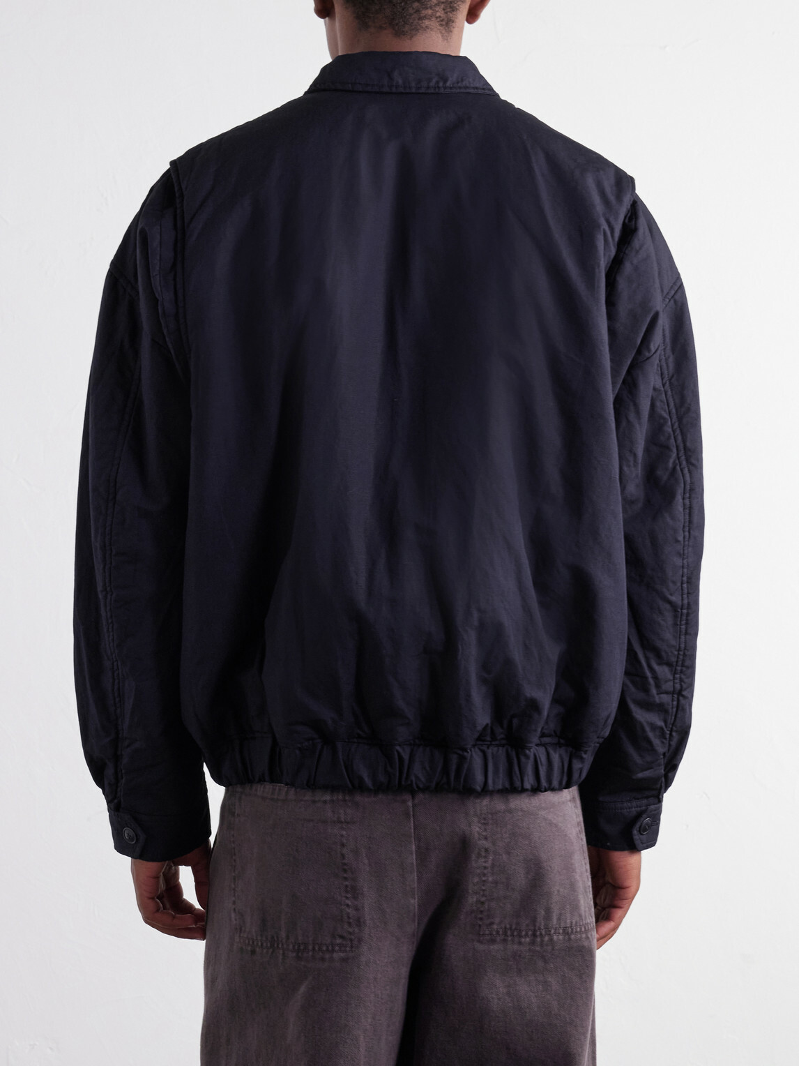 Casey Casey - Meaux Cotton and Linen-Blend Zip-Up Jacket - Blue