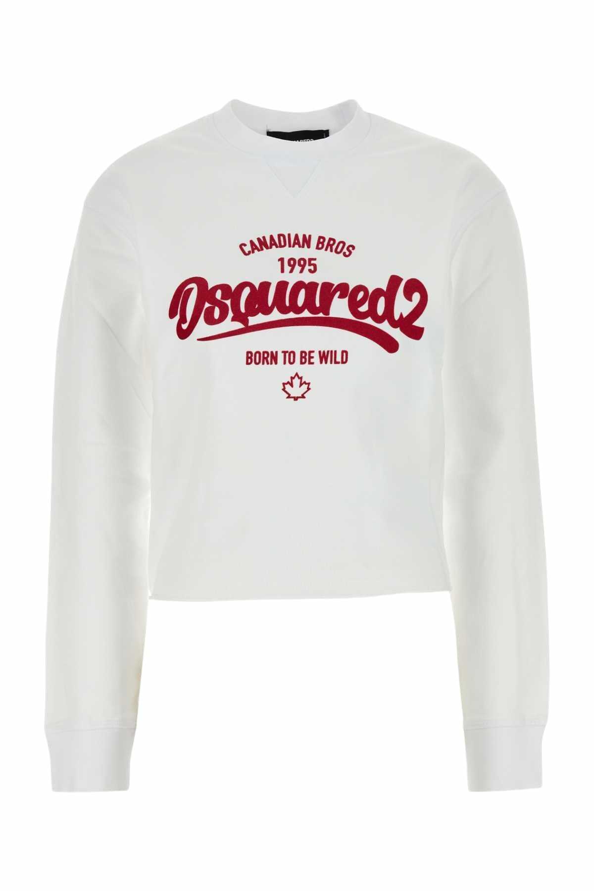 Dsquared2 White Cotton Sweatshirt
