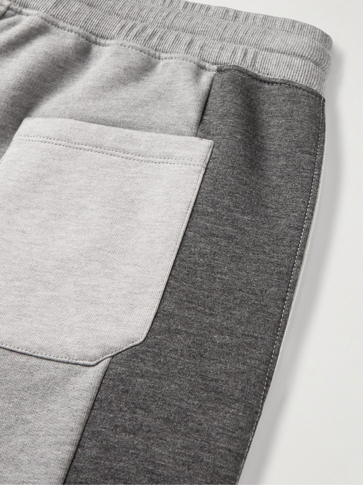 Valentino - Tapered Patchwork Logo-Print Cotton-Blend Jersey 