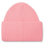 Acne Studios - Logo-Appliquéd Ribbed Wool Beanie - Pink