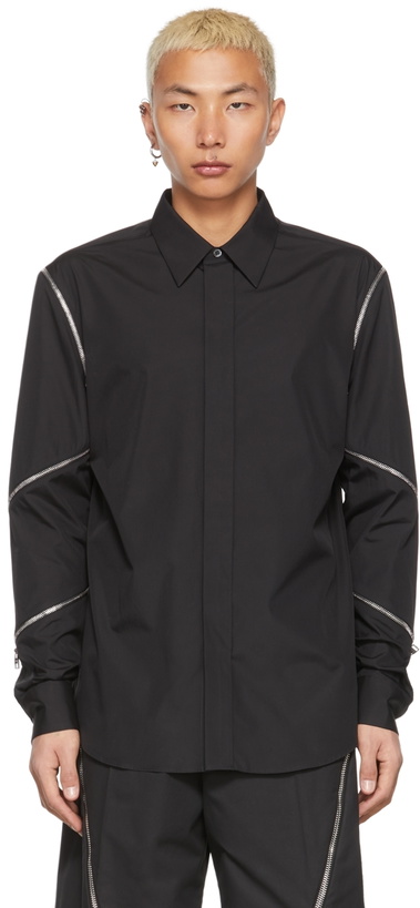 Photo: Alexander McQueen Black Cotton Zip Shirt