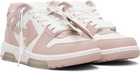 Off-White White & Pink Out Of Office Calf Leather Sneakers