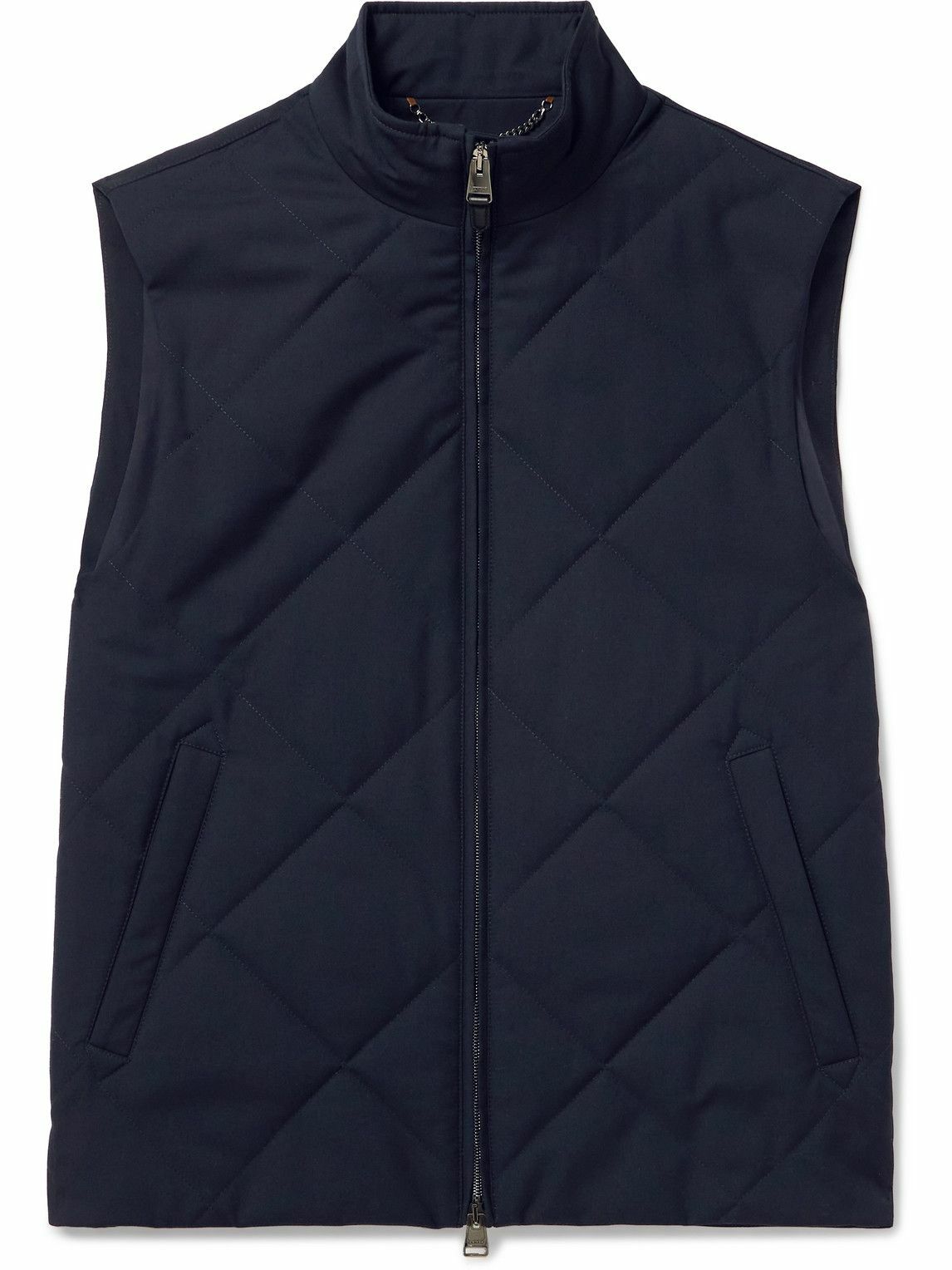 Canali - Quilted Shell Gilet - Blue