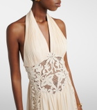 Elie Saab Georgette and macramé gown