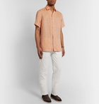 Loro Piana - Mélange Slub Linen Shirt - Orange