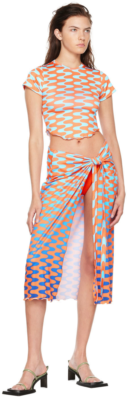 FENSI SSENSE Exclusive Orange & Blue Midi Skirt