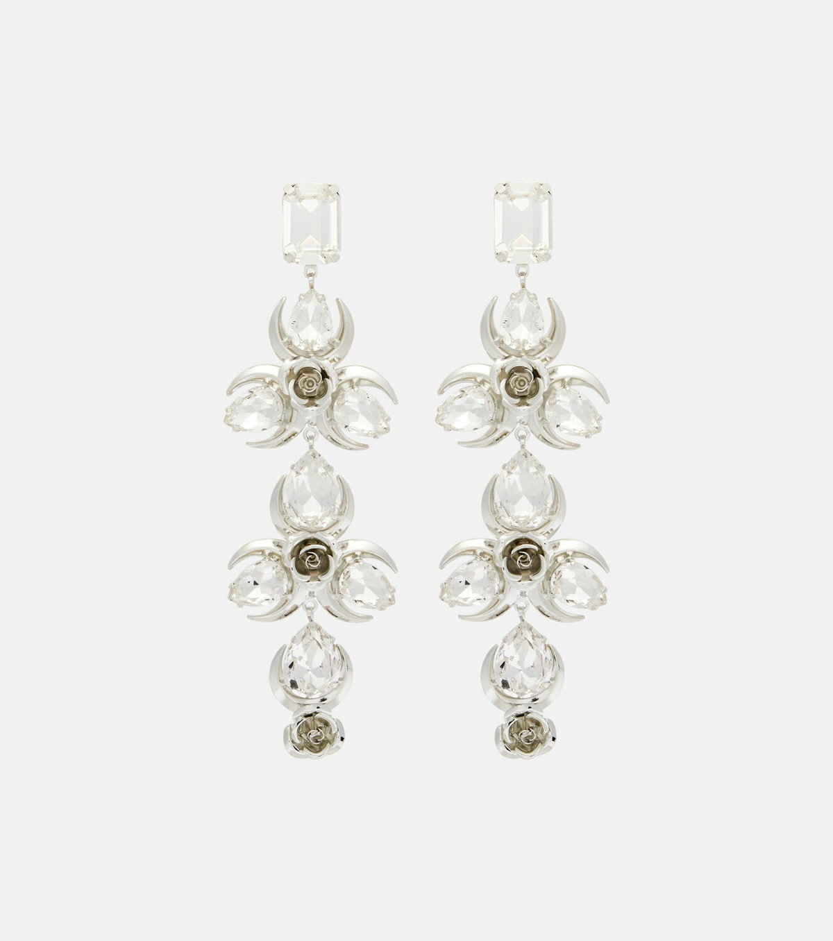 Magda Butrym Crystal-embellished floral drop earrings