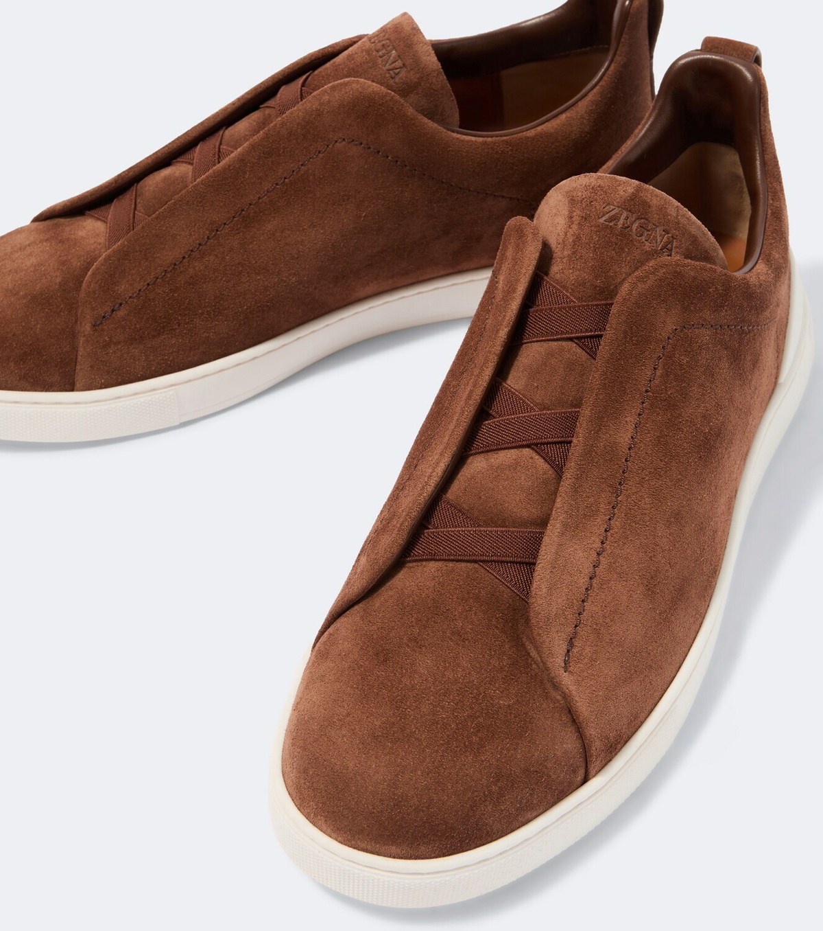 Zegna Triple Stitch suede slip-on sneakers