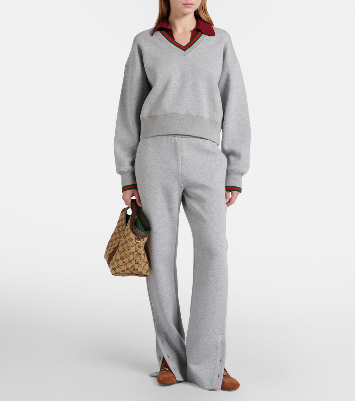 Gucci Web Stripe cotton-blend jersey sweatpants