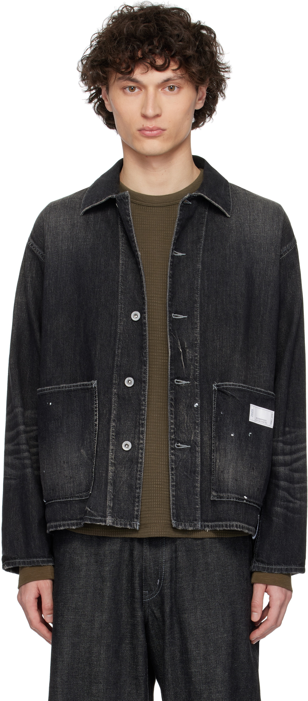 Neighborhood: Black Washed LW Coverall Denim Jacket | SSENSE Neighborhood: Black Washed LW Coverall Denim Jacket | SSENSE