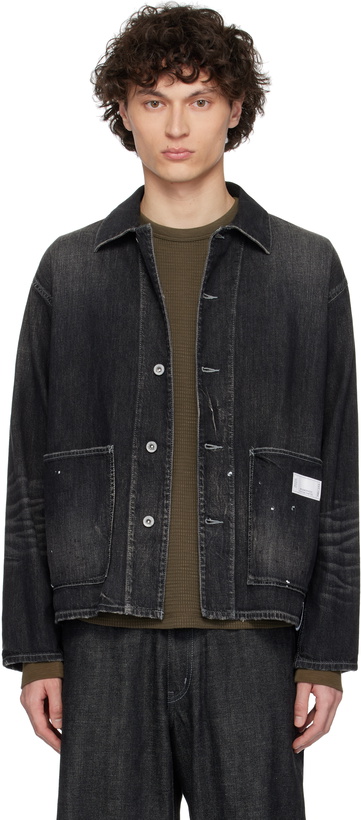 Photo: Neighborhood Black Washed LW Coverall Denim Jacket