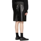 Bottega Veneta Black Shiny Leather Shorts