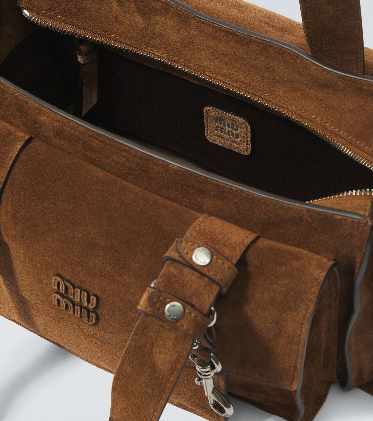 Miu Miu Utilitaire suede tote bag