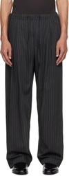 WOOYOUNGMI Gray Striped String Trousers