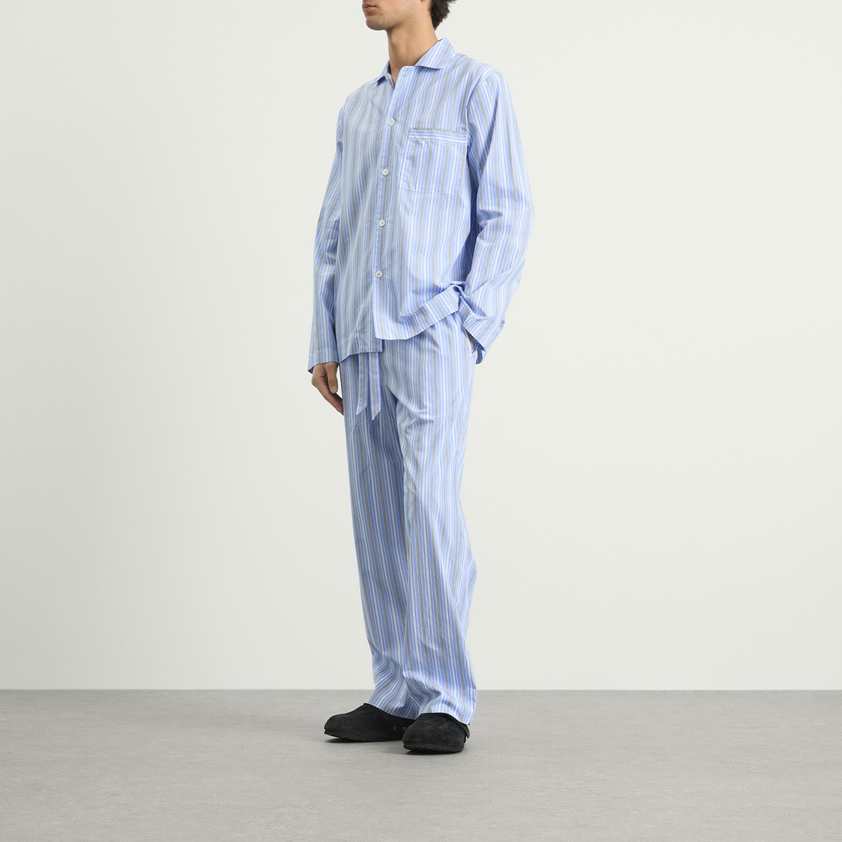 Tekla Fabrics Sleep Shirt in Stave Stripes