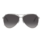 Alexander McQueen Silver Aviator Clip-On Sunglasses