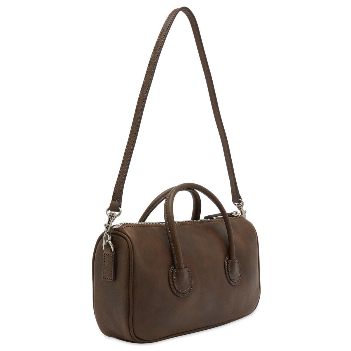 ☆MARGE SHERWOOD☆ ZIPPER SMALLwashed brown pullup MARGE SHERWOOD Women's Zipper Small Bag in Washed Brown