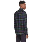 Ralph Lauren Purple Label Navy and Green Tartan Aston Shirt