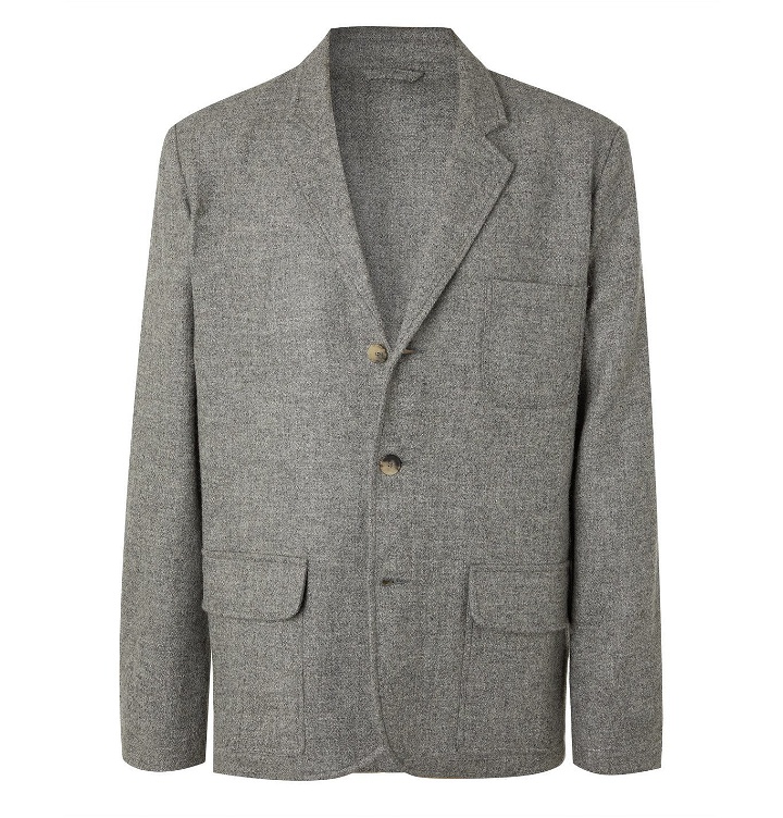 Photo: DE BONNE FACTURE - Unstructured Mélange Brushed-Wool Suit Jacket - Gray