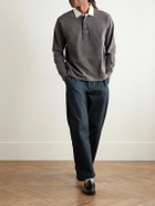 Corridor - Straight-Leg Garment-Dyed Stretch-Cotton Twill Trousers - Blue