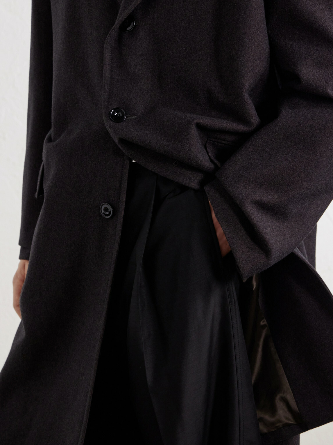 LEMAIRE - Woven Cashmere-Blend Coat - Brown