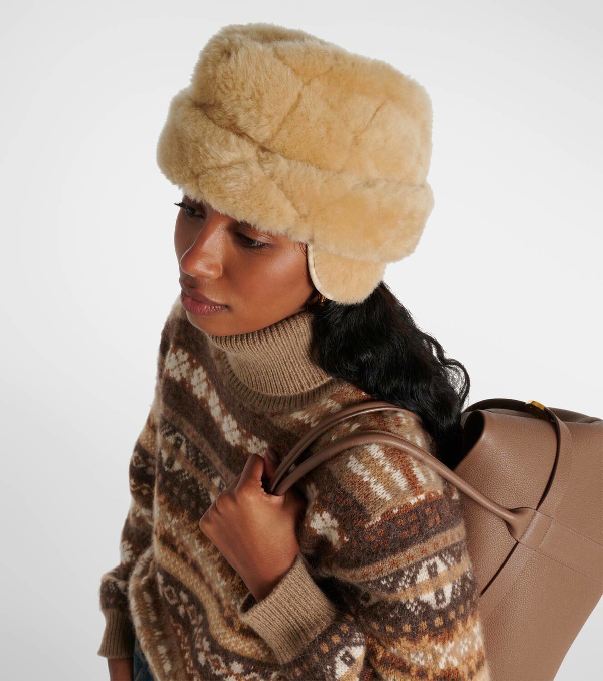 Loro Piana Maggie quilted shearling hat