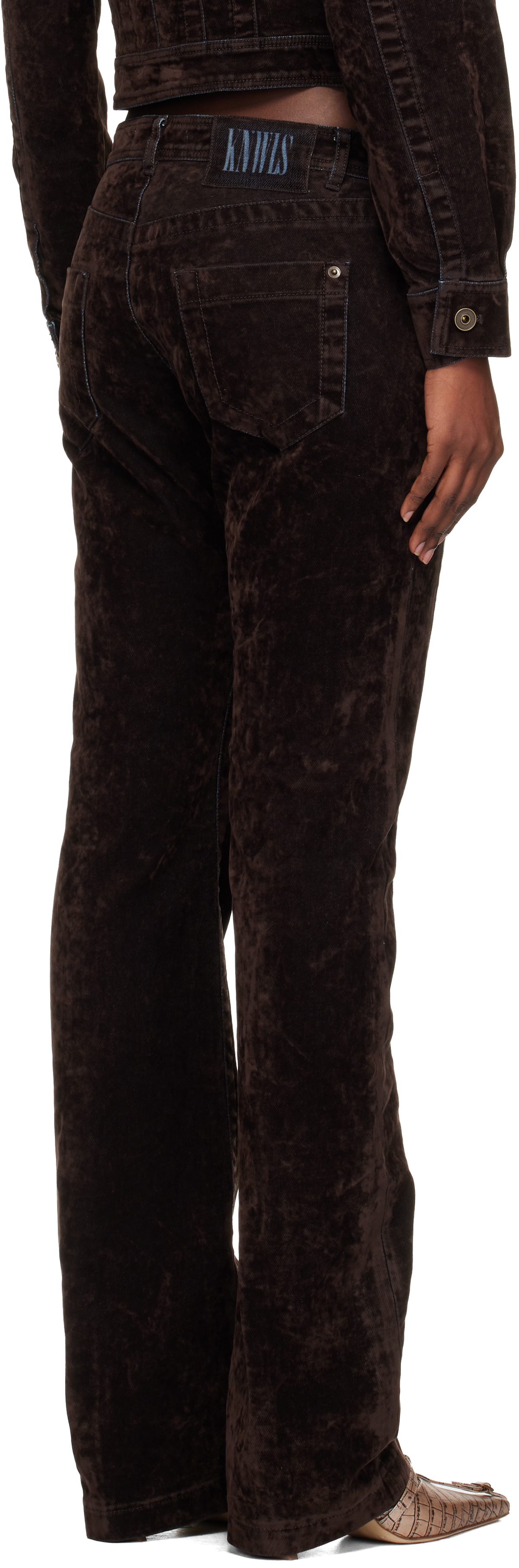 KNWLS Brown Flock Jeans