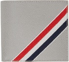 Thom Browne Grey Diagonal Stripe Bifold Wallet