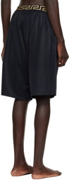 Versace Underwear Black Greca Border Swim Shorts