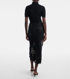 Carolina Herrera Embellished sheer midi skirt